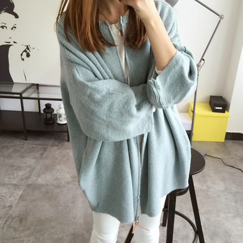 2016 Осень Новый Повседневная Твердые Плюс Размер Кардиганы Женщины Моды Летучая