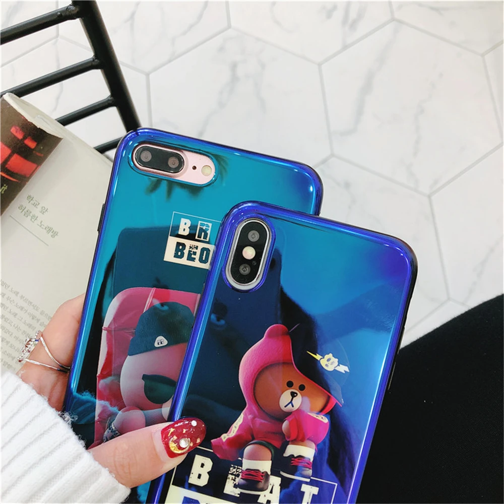 WULAWUKU Blue-ray Funny Beer Boxer soft case for iphone 6s 6 plus 7 8 X back covers phone |