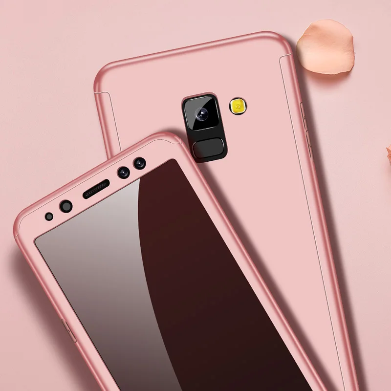 Ударопрочный чехол для телефона с углом обзора 360 градусов Samsung Galaxy J4 J6 J8 A6 A8 Plus 2018