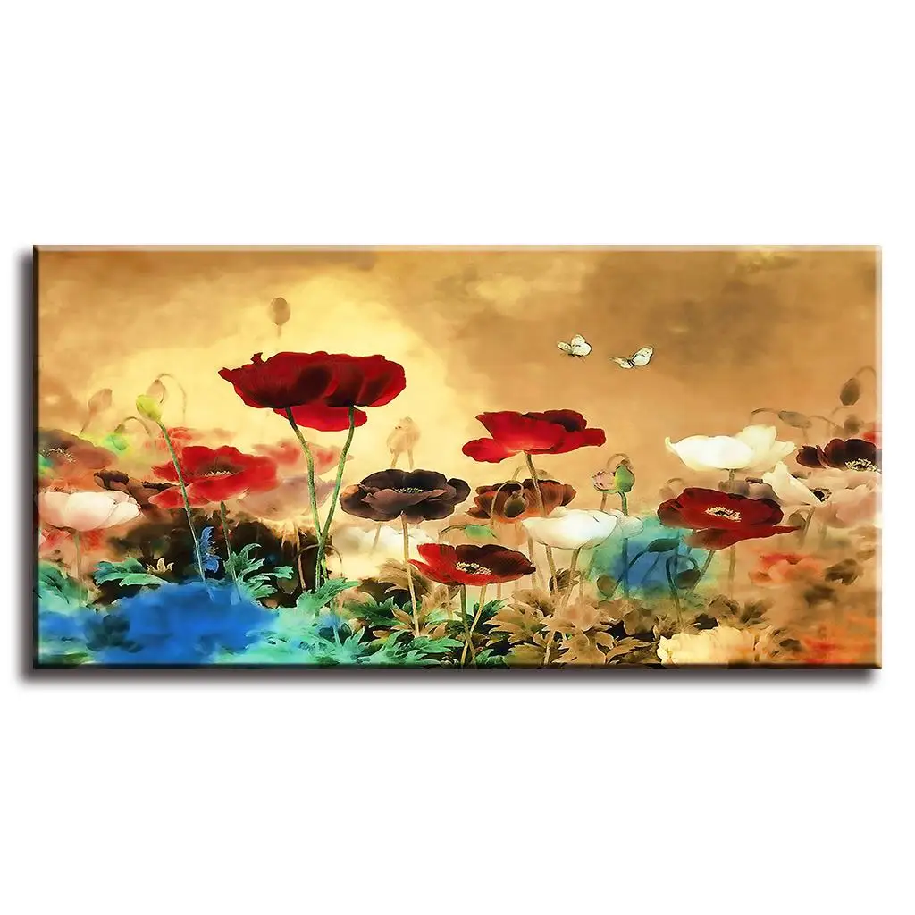 Цветущий Маки большой красочный цветок картина картины на холсте настенные
