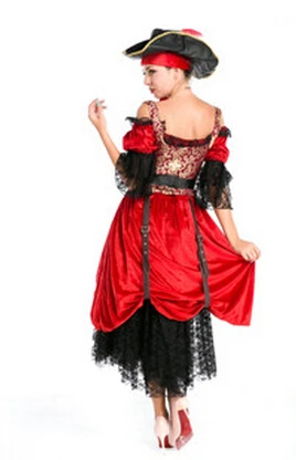 

Free shipping Luxury Female Pirate female Knight Costume Halloween costumes dress queen Pirate Costumes
