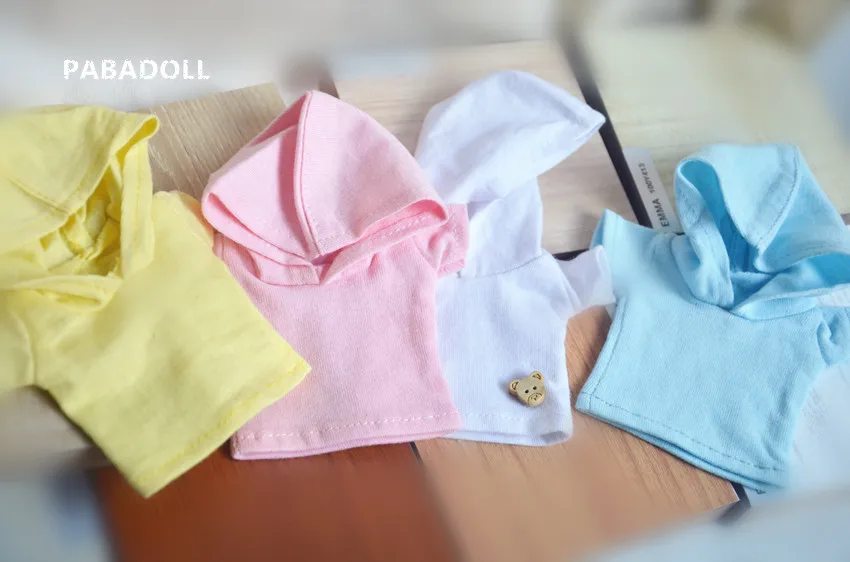 

Multicolor Simple Hoodie T-Shirt For BJD Doll 1/6 YOSD 1/4 MSD,1/3 SD17 Uncle Doll Clothes CMB40