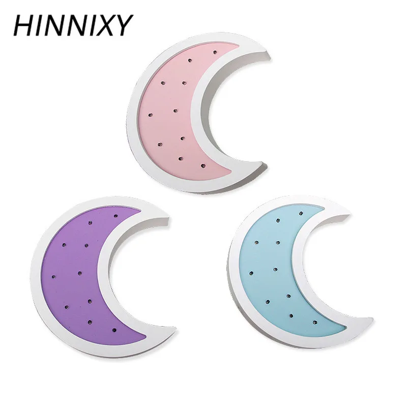 Hinnixy мультяшная луна лампа дерево LED настольная настенная орнамент украшение для
