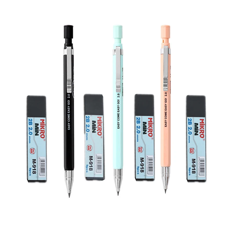 M&G Mechanical Pencil 2.0mm Own a Sharpener 2B pencil refills Automatic Drawing Sketch Office Supplies