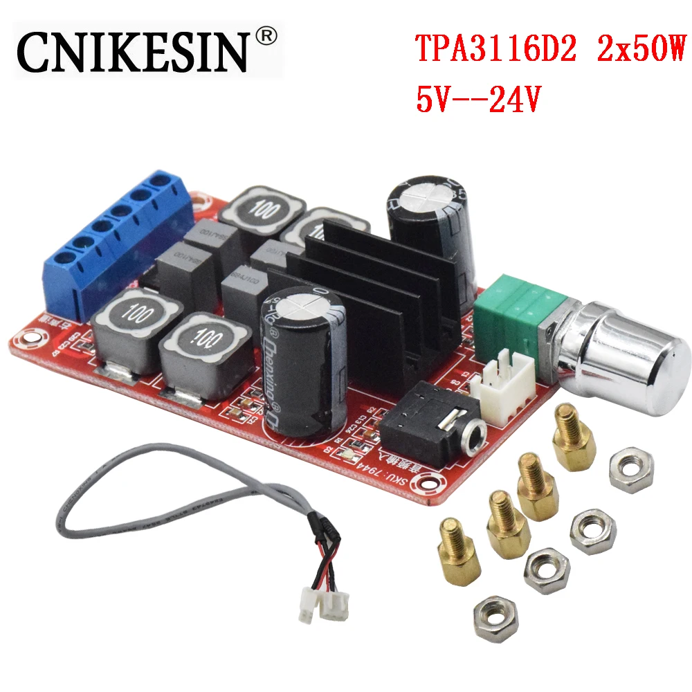 CNIKESIN TPA3116D2 2x50 Вт Цифровой Мощность Плата усилителя 5 V 24 Поддержка двух каналов