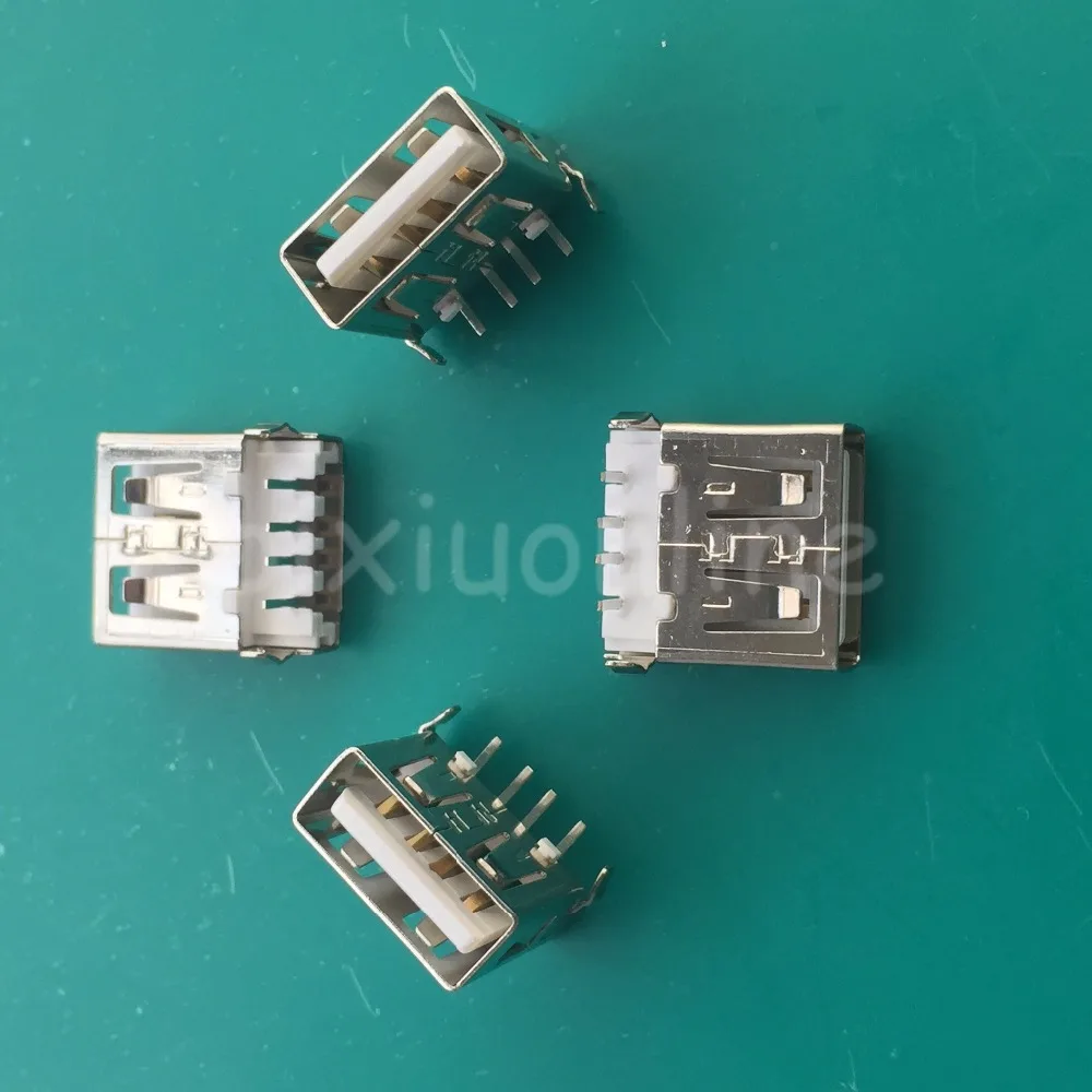 Гнездовой разъем типа А G52Y USB 2 0 4 контакта фута 90 градусов 10 шт.|connector 4pin|4pin femaleconnector