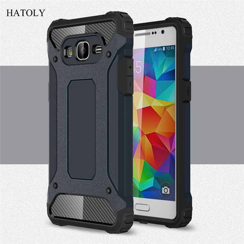 Чехол HATOLY для samsung Galaxy Grand Prime G530 плотный бронированный тонкий жесткий резиновый