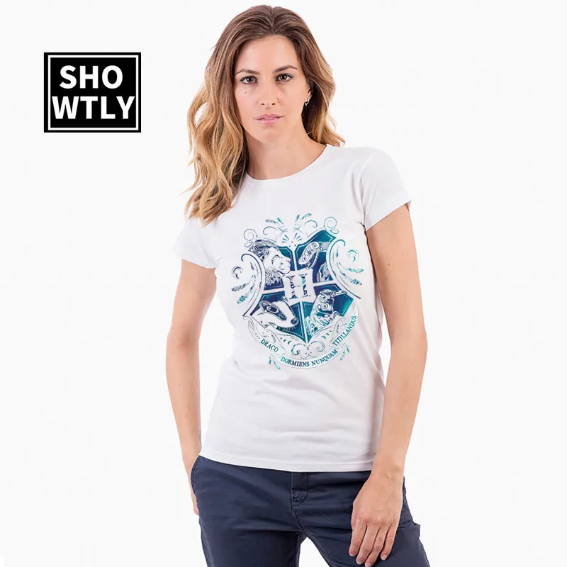 Showtly Sweet O- neck short-sleeved straight women's T-shirt summer tops for women 2019 Casual graphic t shirts | Женская одежда
