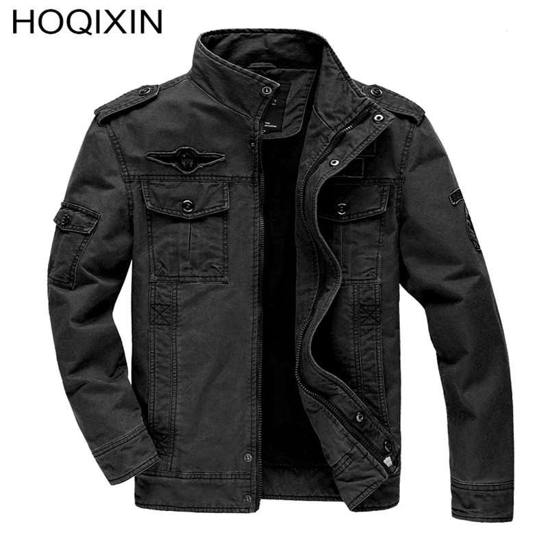 HOQIXIN High Quality Men's Jacket 2019 Spring Bomber New Brand 100% Cotton Casual Mens Jackets Coats Wear 2401 | Мужская одежда