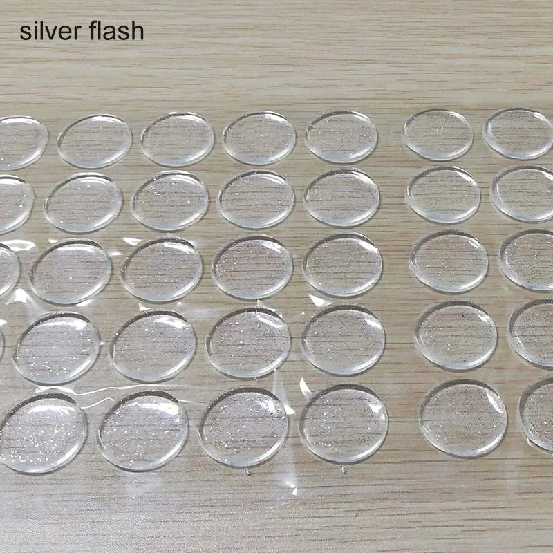 silver flash Круглые крышки для бутылок s DIY крафт самоклеющиеся 100 шт пластырь в горошек сделай сам для изготовления ювелирных изделий колпачки для бутылок наклейки 3D кристалл 1 дюйм 20 мм 16 мм - Цвет: silver flash