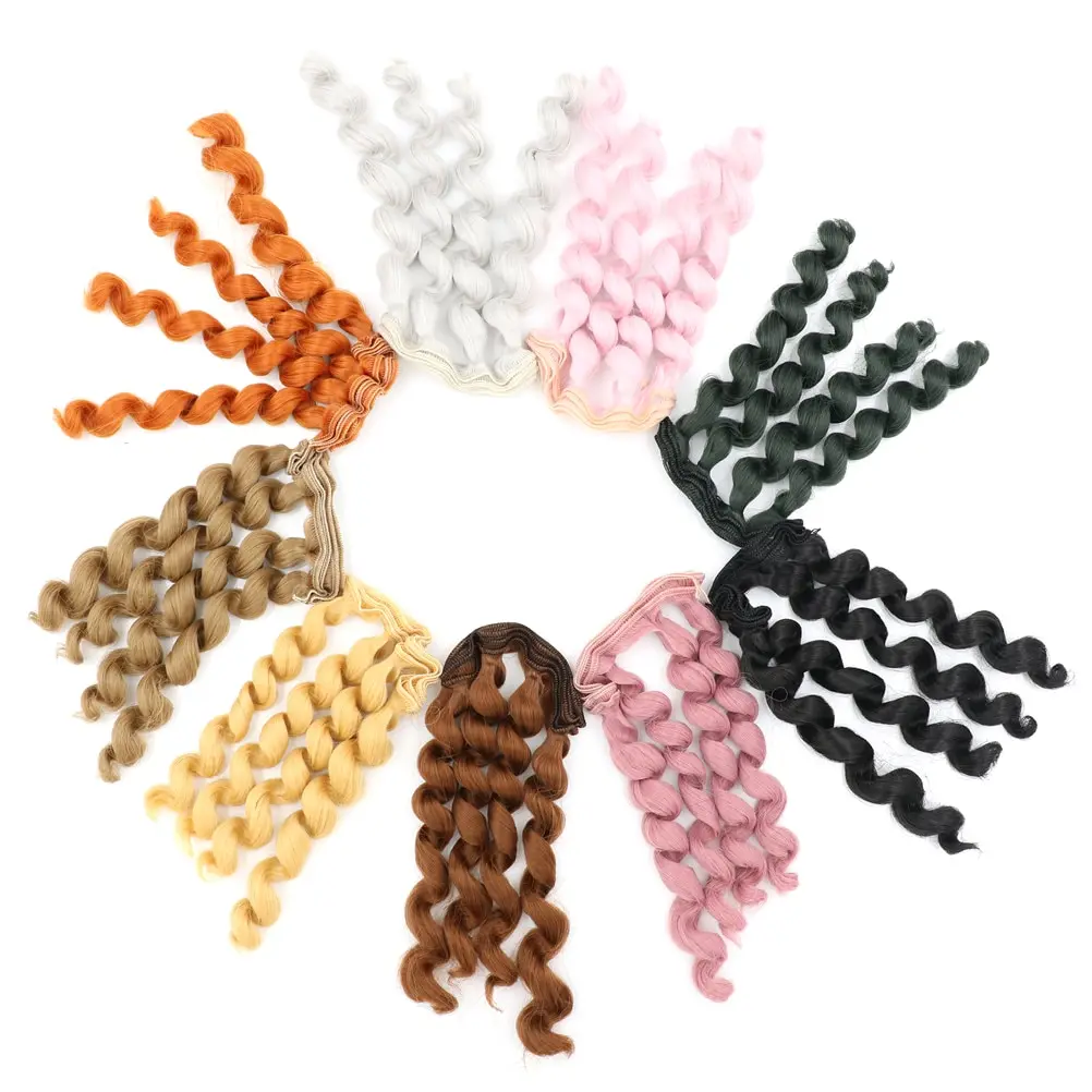 15 см * 100 1/3 1/4 1/6 BJD/SD куклы DIY парики кудрявые волосы для кукол Коричневый Золотой