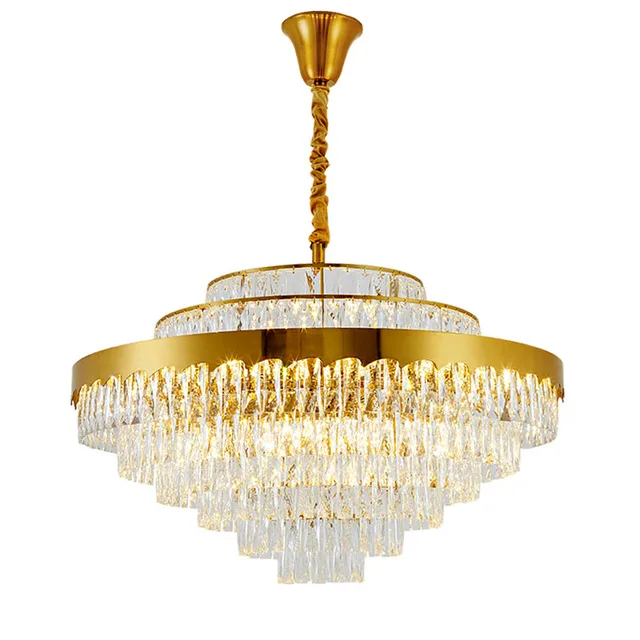 

luxury design crystal chandelier lighting gold kroonluchter AC110V 220v lustre moderne living room lamp