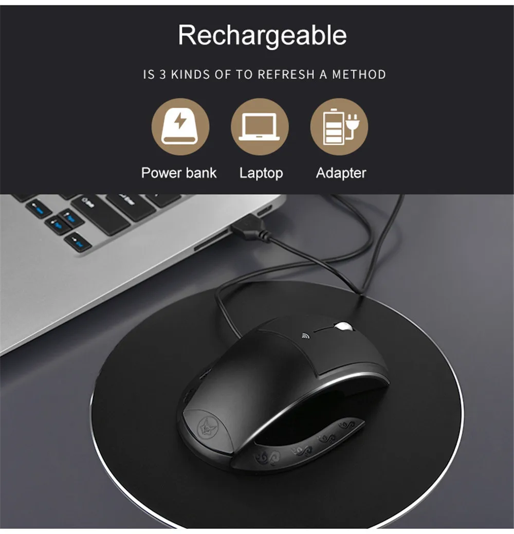 Перезаряжаемая 2,4G беспроводная мышь 2400 dpi USB приемник Бесшумная игровая мышь для Macbook lenovo ноутбука ПК ноутбук компьютерная мышь