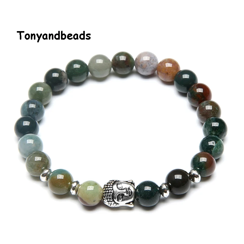 Бусы из натурального камня браслет Под Старину Серебряные буддийские Браслеты &