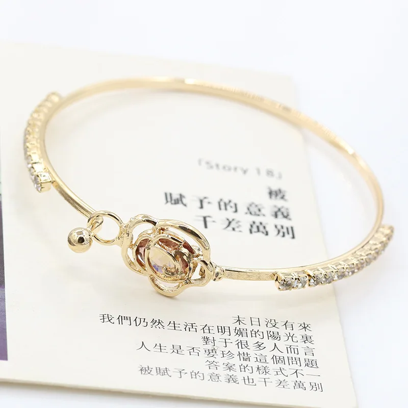 Хит изысканный роскошный женский браслет из горного хрусталя сплав камелии