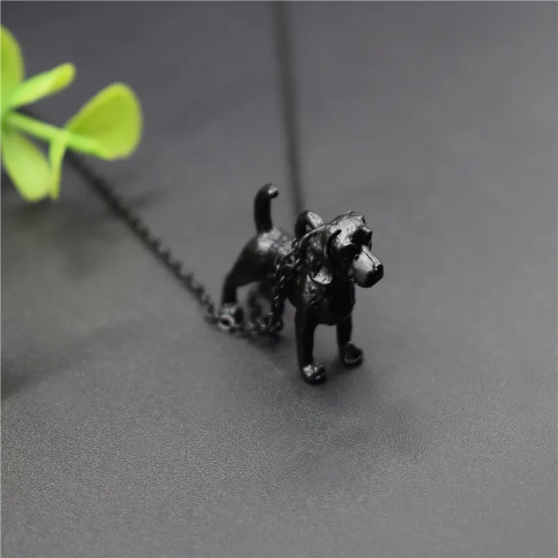 matte black Новое винтажное Модное 3D ожерелье с биглями модное Beagle ожерелье женские украшения - Окраска металла: matte black