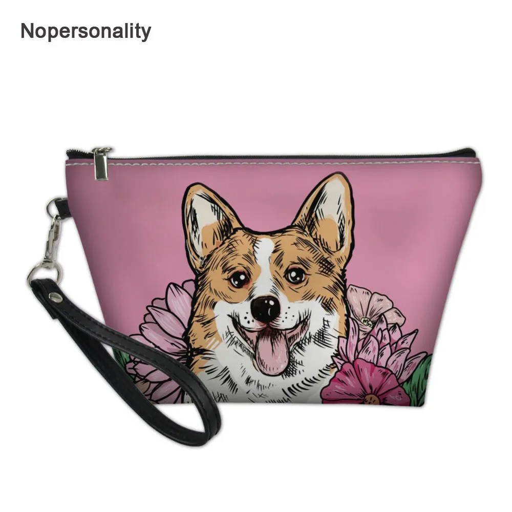 

Nopersnality Cute Corgi Printing Women Cosmetic Bag Travel Make Up Bag Ladies Toiletry Bag Leather Girls Makeup Beauty Pouch