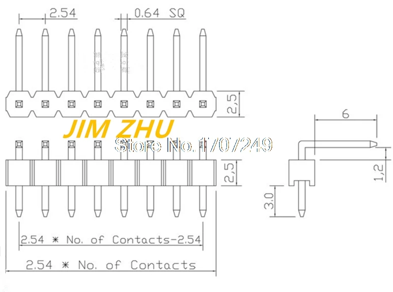 Free Shipping 10pcs/lot Pin Header 1x40 Single Row Male 2.54mm spacing Bent pins Breakable 40 1*40Pin for PBC | Обустройство дома