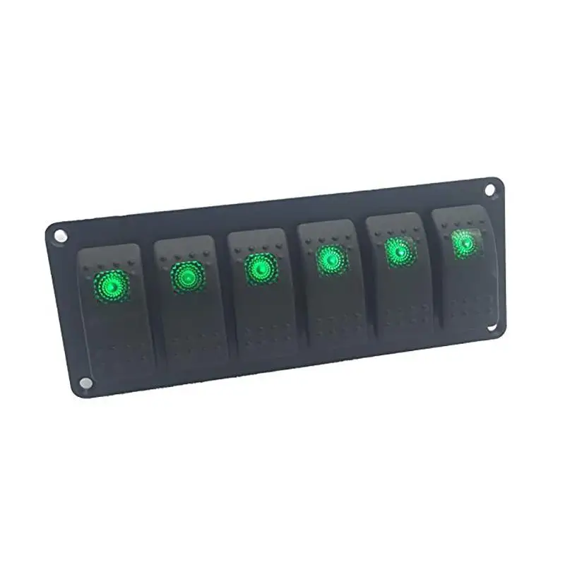 6 банд светодиодный светильник морской лодки RV кулисный переключатель панель
