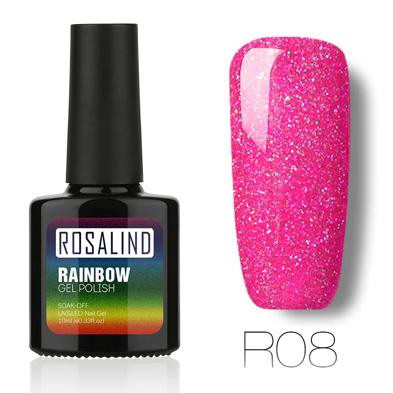 R08 ROSALIND 10 мл,гель лак,лак для ногтей,Радужный гель,для маникюра,все для маникюра,топ база для ногтей - Цвет: R08