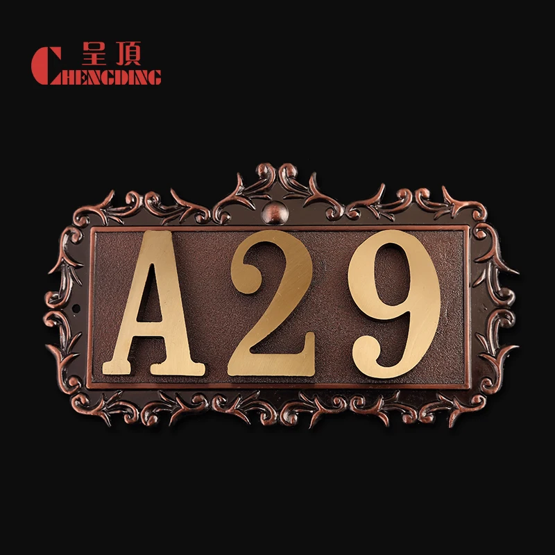 1 шт. 2 3 4 цифры дверные пластины латунная безопасная дверная табличка с номером