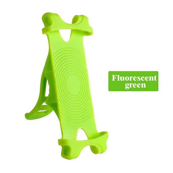 Fluorescent Green Универсальный велосипедный держатель для телефона, держатель на руль, подставка с зажимом для iPhone X, XS, 8, кронштейн, держатель для велосипеда, держатель для телефона для samsung, Xiaomi, Redmi - Цвет: Fluorescent Green