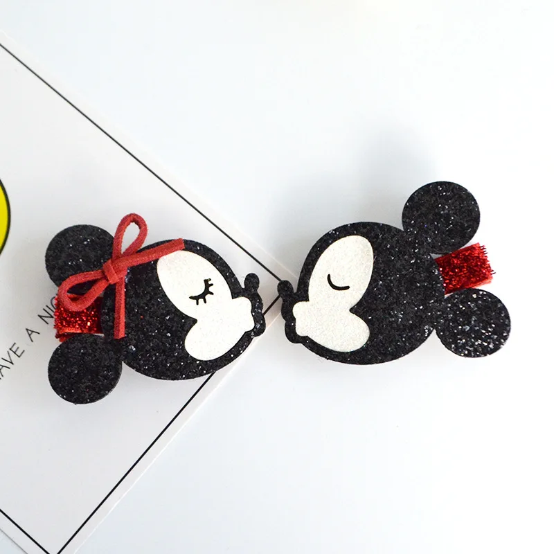 Cute Minnie Mouse Cartoon Handmade Hairpin For Bbay Girls Accessories 2018 Ear Bowknot Wings Stars Hair Clips Headwear | Детская одежда