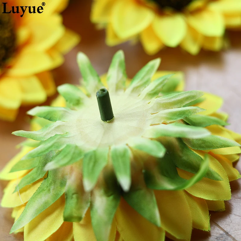 11 см диаметр Желтый Солнечный цветок голова искусственный украшения DIY | Дом и сад