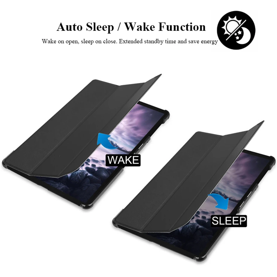 Ультратонкий чехол-книжка из искусственной кожи с подставкой для планшета умный