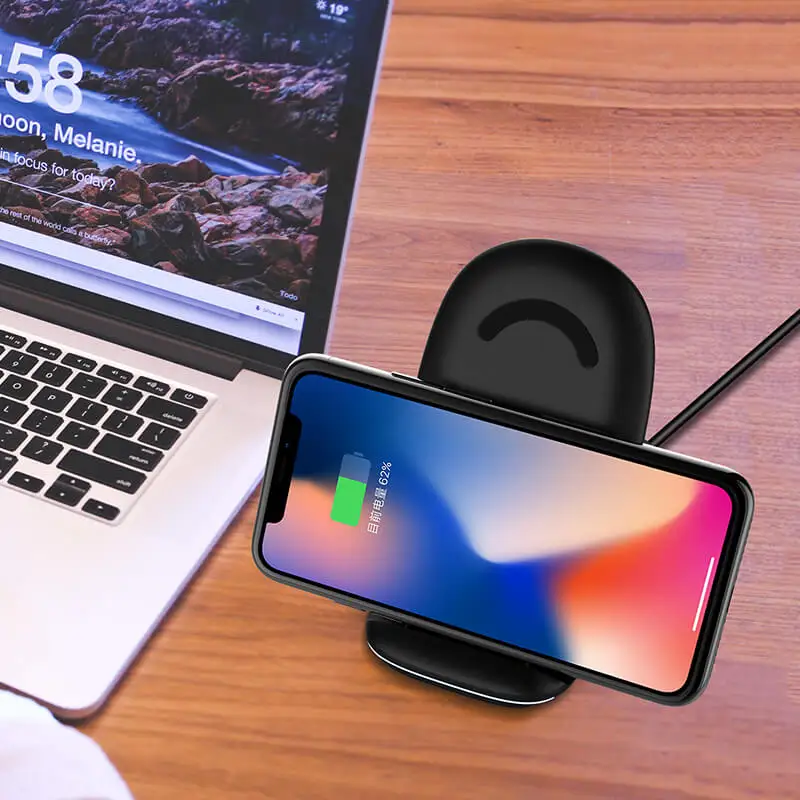 Беспроводное зарядное устройство Qi 10 Вт для iPhone X Samsung S10 S9 S8 мобильный телефон