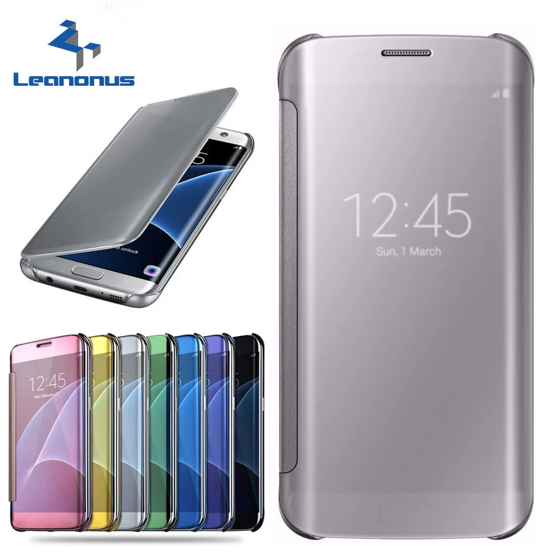 Leanonus флип-чехол для телефона samsung Galaxy A3 A5 A7 2016 A810 S8 S9 плюс A8 2018 J3 J7Pro Смарт Флип Clear View