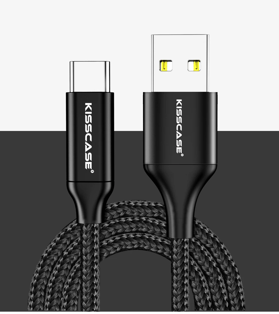 KISSCASE 3A кабель для быстрой зарядки Micro USB кабель для передачи данных type C USB C кабель из алюминиевого сплава TPE USB кабель для зарядки iPhone зарядное устройство