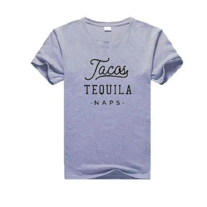 Женская футболка с коротким рукавом Tacas Tequila Naps черная хипстерская буквенным