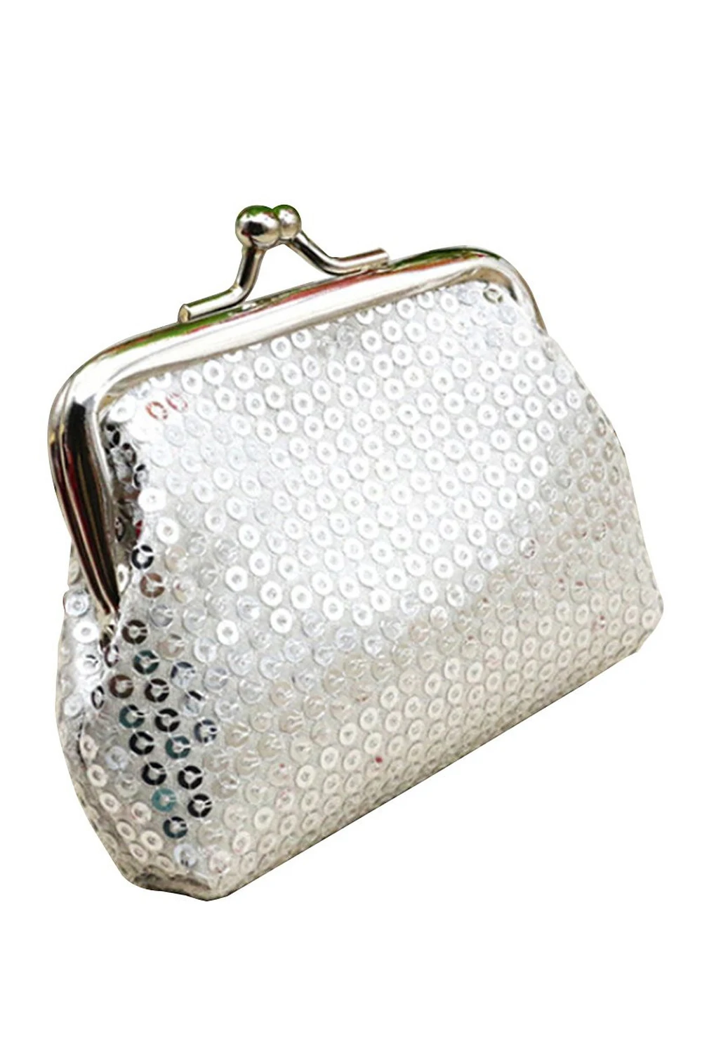 

Women's Sequins Coin Purse Buckle Mini Wallet(silver)