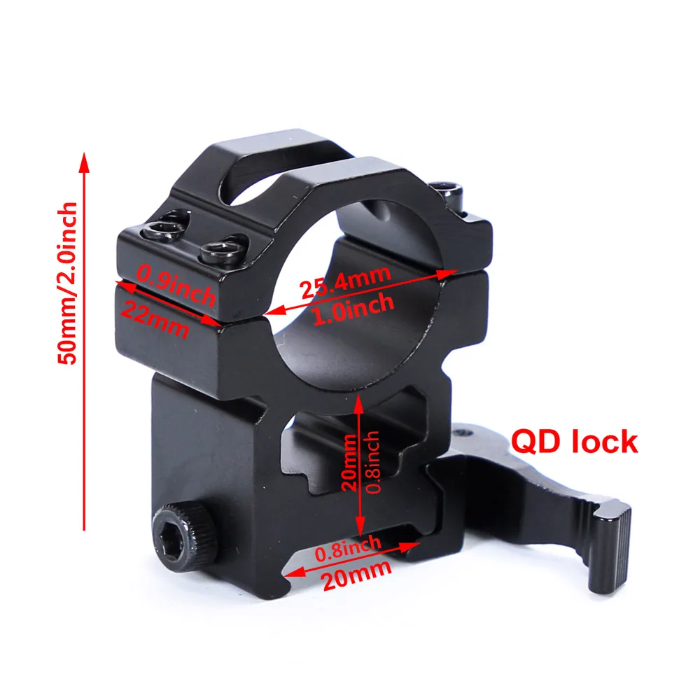 HONESTILL Quick Release Scope Mount QD 1 дюймов 20 мм крепление для прицела принадлежности для охоты средняя высота