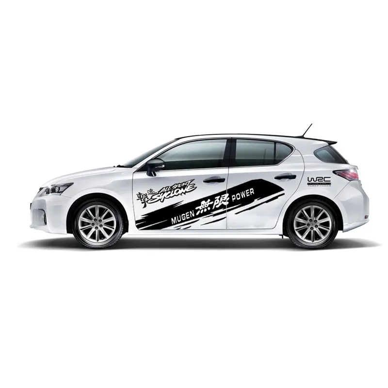 Набор новых черных наклеек Mugen Power WRC роскошные наклейки для кузова автомобиля