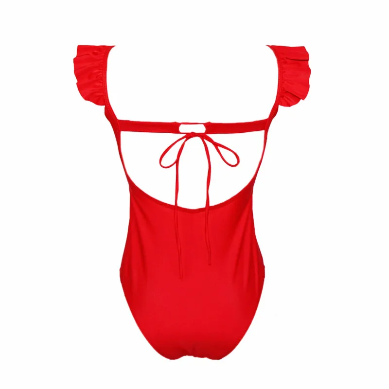 Новинка 2019 года сплошной черный одна деталь Купальник для женщин Сексуальная