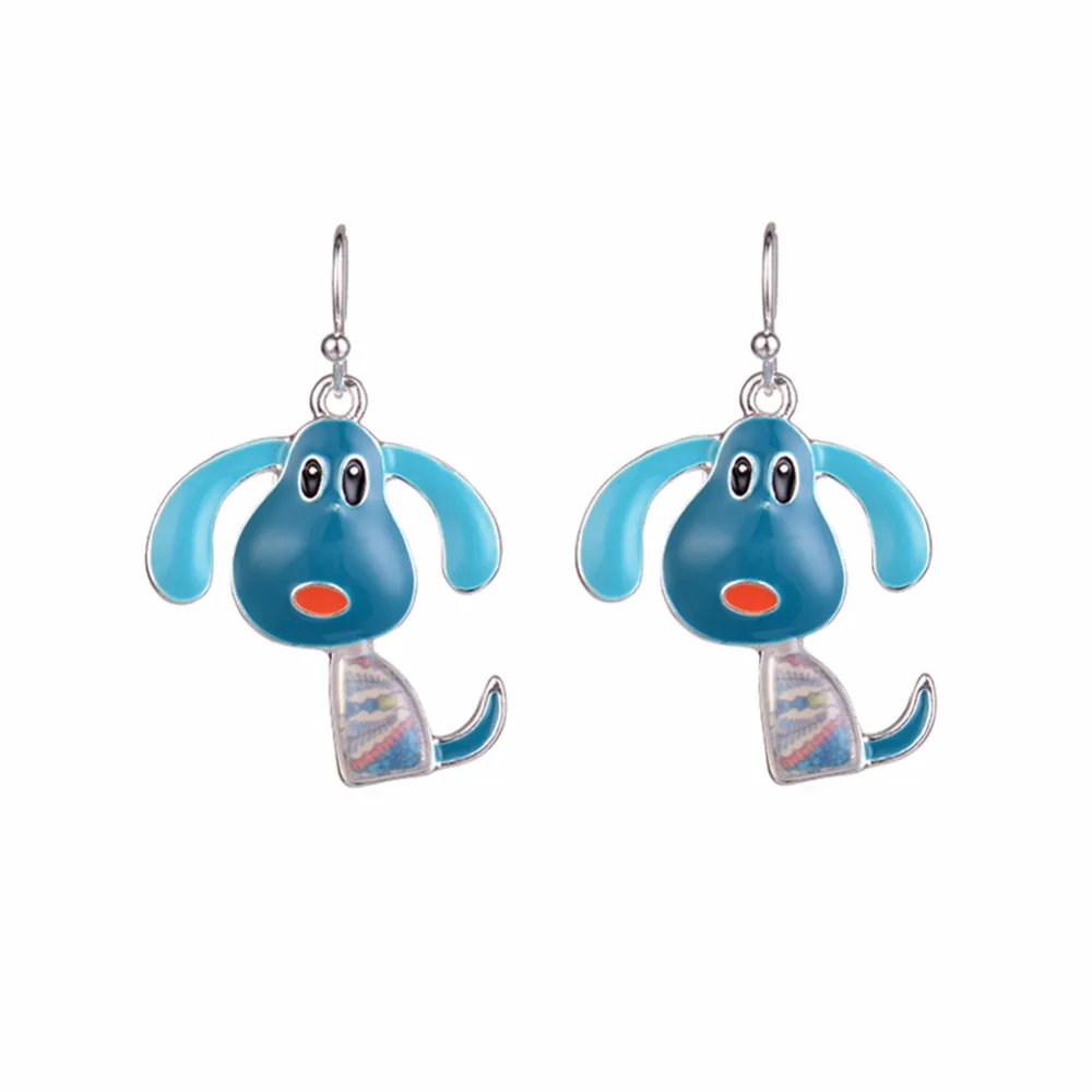 Animal Dog Drop Earrings for Girls Kids Enamel Pet Long Earring 2019 Fashion Jewelry Accessories Women Teens Anime Gift Hot New | Украшения