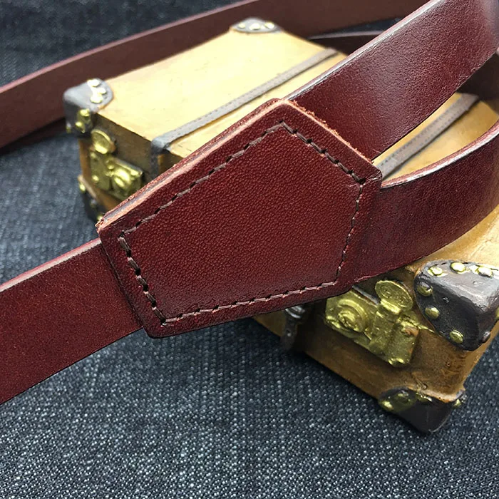 Подтяжки из воловьей кожи коричневого цвета подтяжки натуральной с крючком в