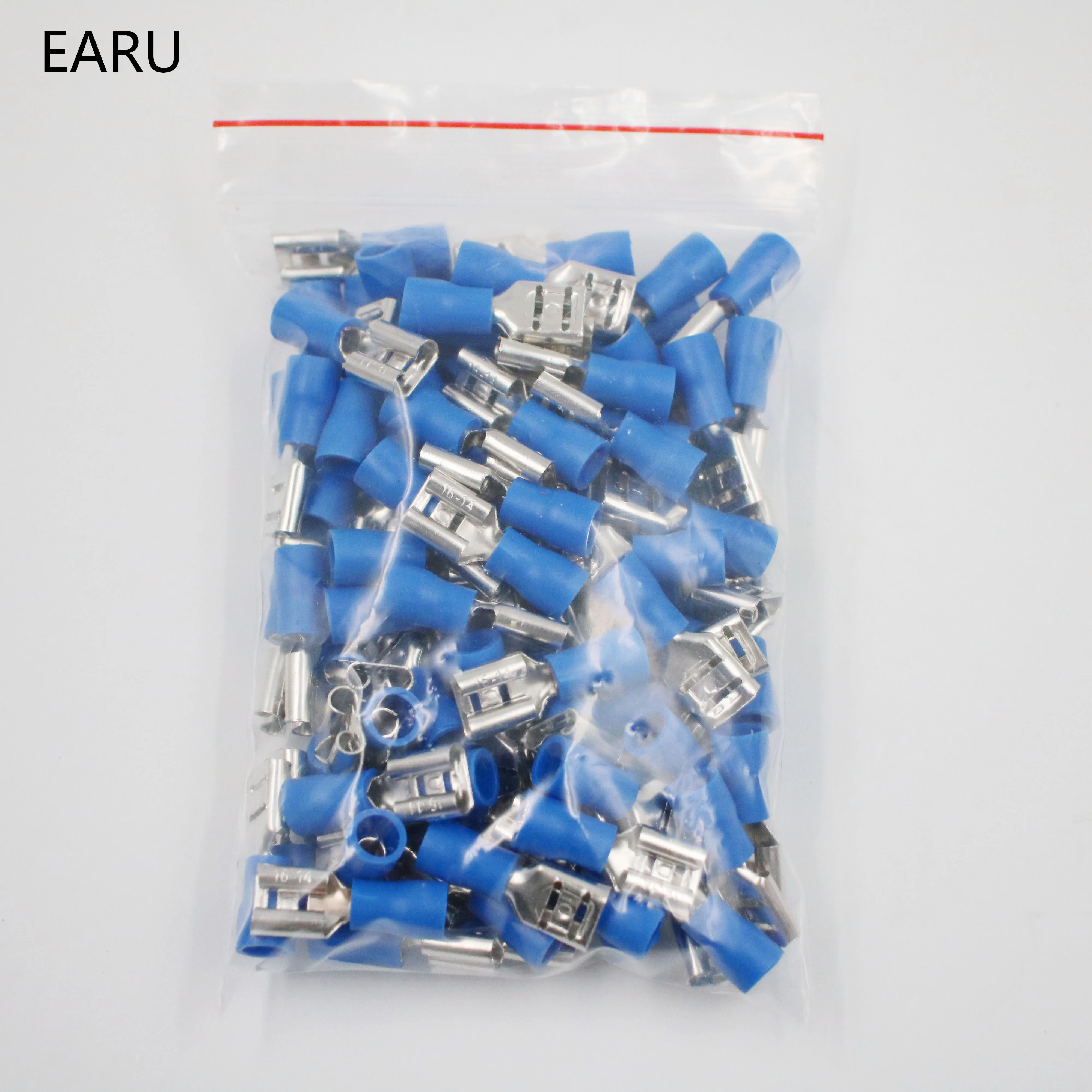 FDD2-250 женский изолированный Электрический обжимная Клемма для 1,5-2.5mm2 Разъемы Кабель провод разъема 100 шт./упак. FDD2.5-250? FDD - Цвет: Blue