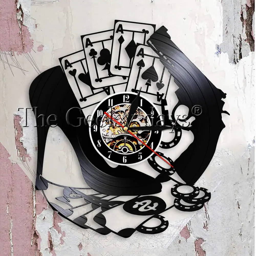 Настенные часы на высоком каблуке с изображением ружья покера игры в азартные
