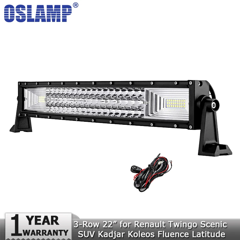 Oslamp 22 &quot324 Вт 3 РЯД изогнутый СВЕТОДИОДНЫЙ светильник Бар Offroad 4x4 светодиодный бар
