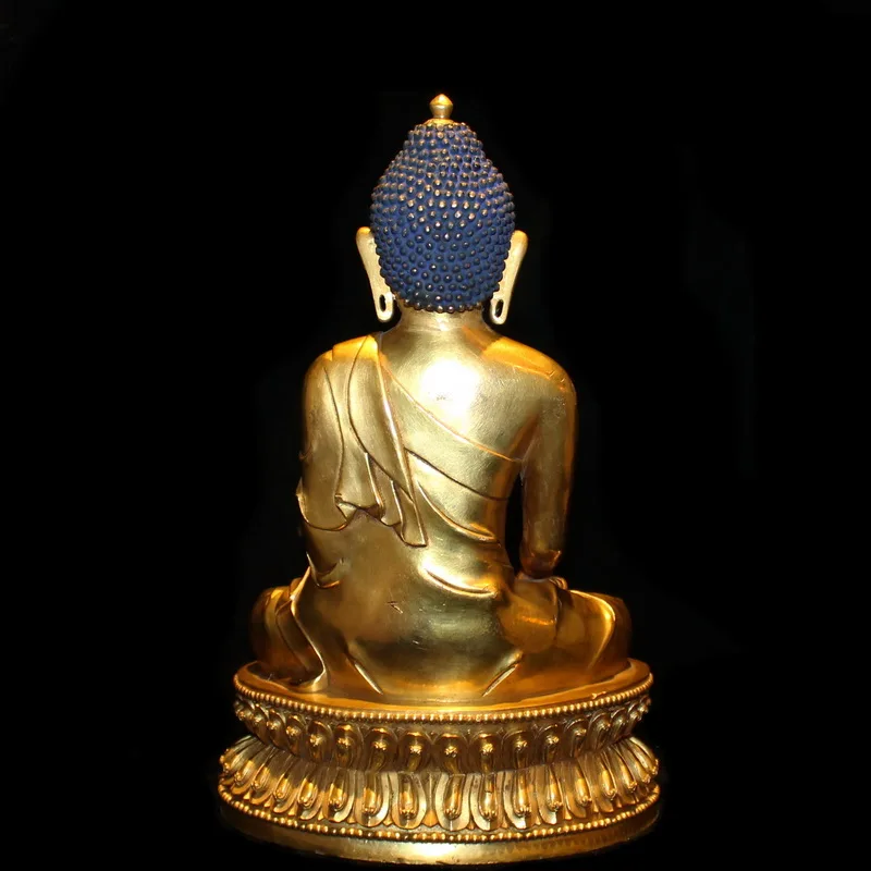 Sakyamuni Будда бронзовая Золотая тибетская Изысканная Статуя Будды