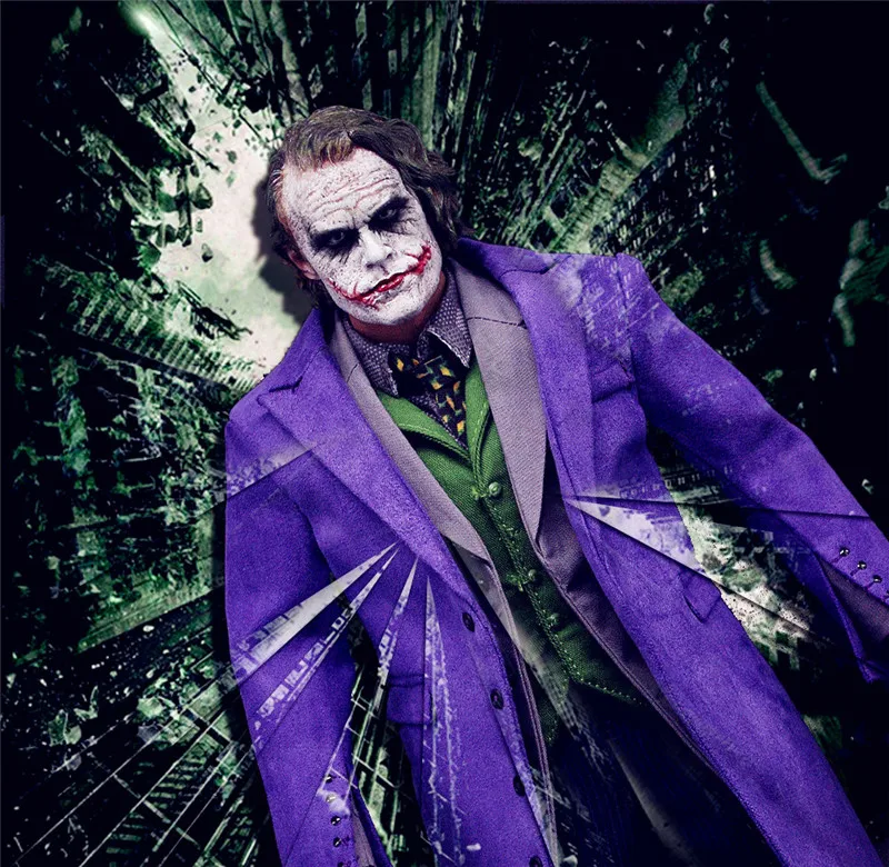 

Женская экшн-фигурка в масштабе 1/6, фиолетовое пальто Джокера, Костюмы Клоуна, одежда для 12 дюймов, DIY DX01 DX11