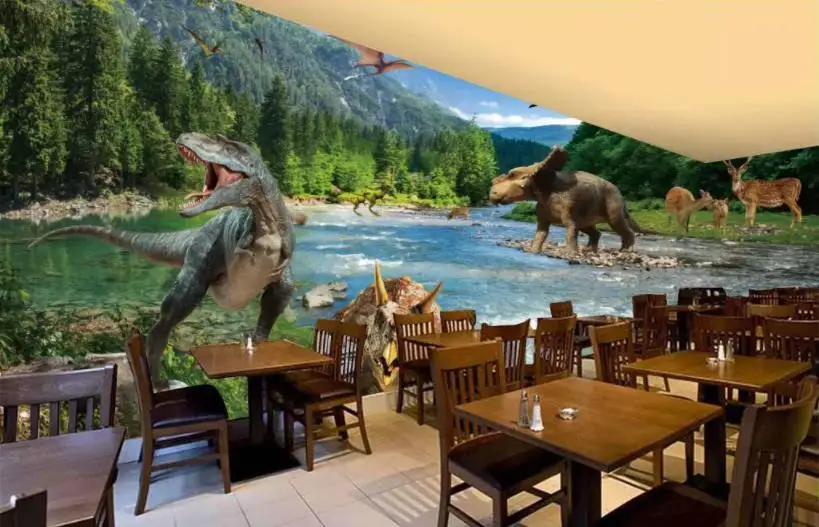 3d фон на стену через время и космос динозавр Юрского периода|Обои| |