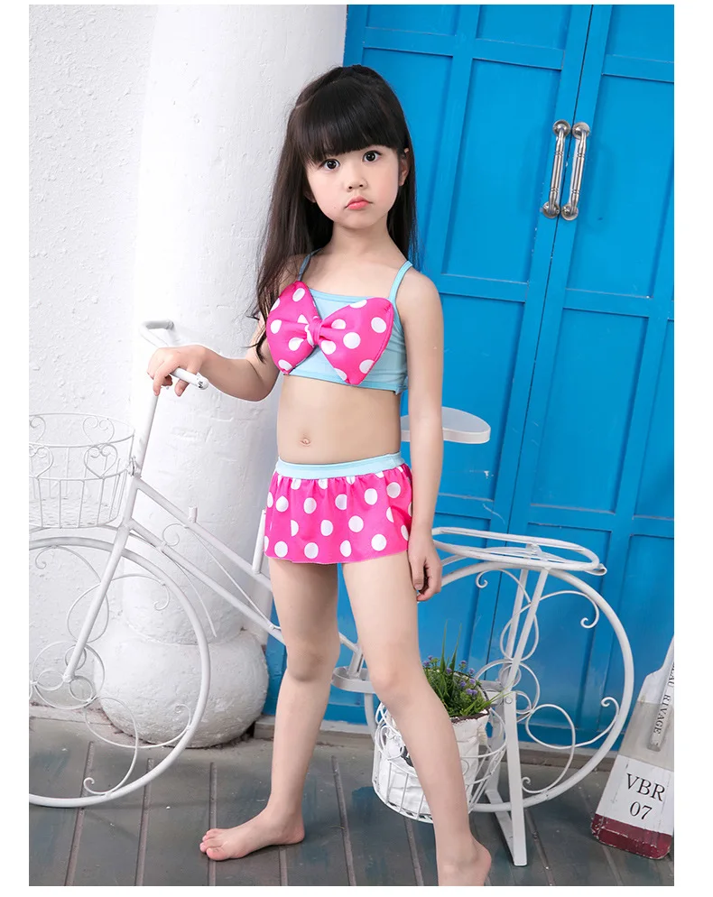 2019 купальник банты для девочек раздельный бикини комплект из двух предметов