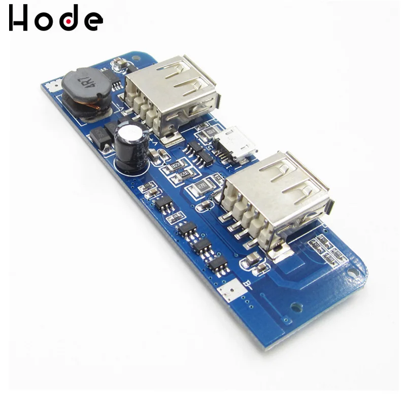 18650 Двойной Micro USB 3 7 в до 5 В 2A повышающий Мобильный Внешний аккумулятор DIY зарядное