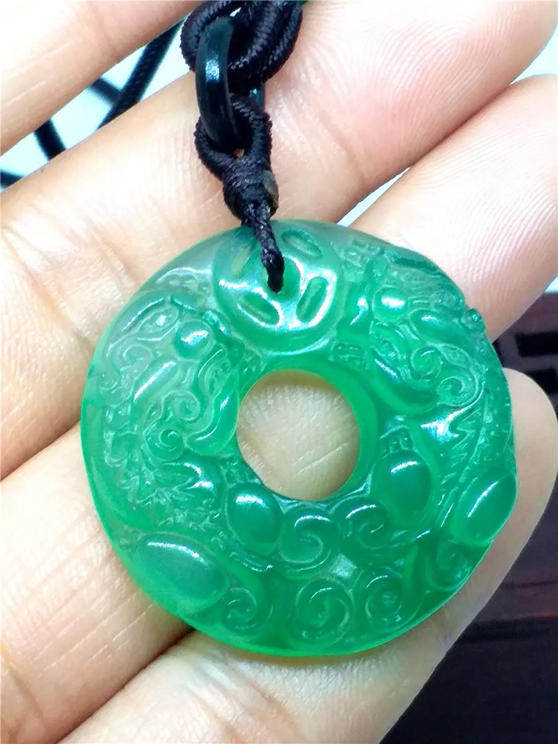 Natural Green Jade Buddha Vintage Coin Amulet Pendants Jewelry for Women | Necklaces
