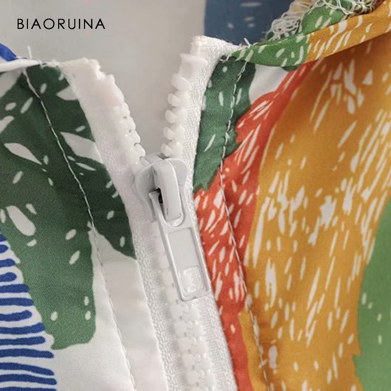 BIAORUINA, корейский стиль, Женский цветной тонкий Тренч с капюшоном, женское свободное летнее солнцезащитное длинное пальто, верхняя одежда