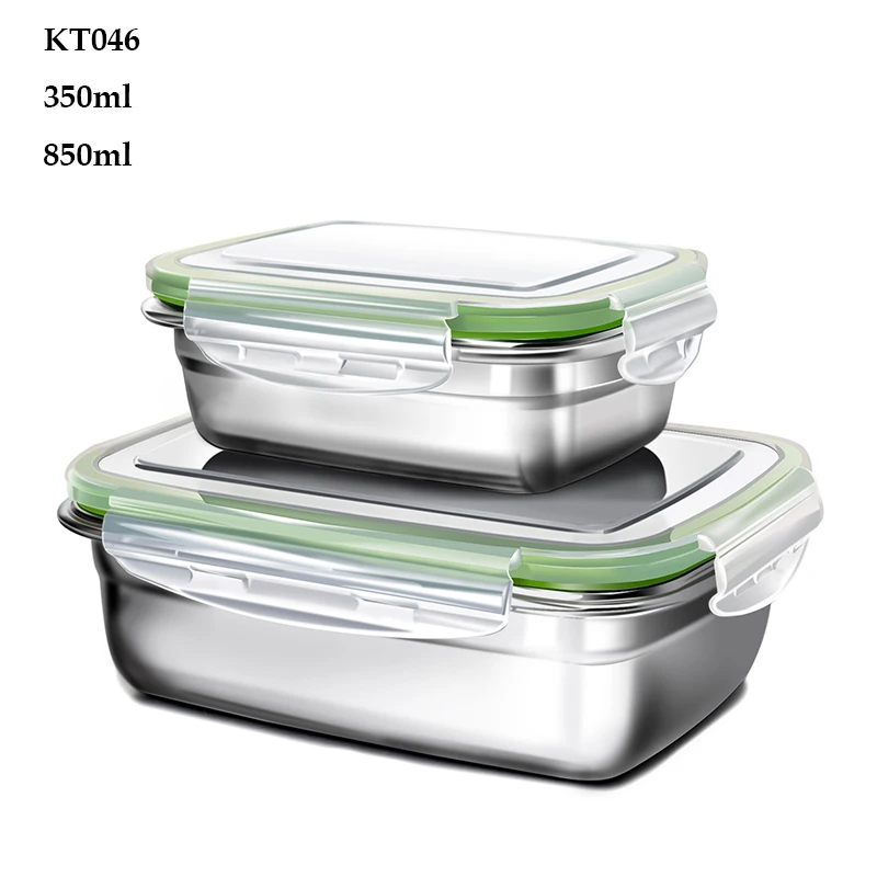 KT046 G. Домашний Ланч-бокс на заказ, детский пищевой контейнер, Bento box, 304, высший сорт, нержавеющая сталь, термо-металлическая коробка для хранения - Цвет: KT046